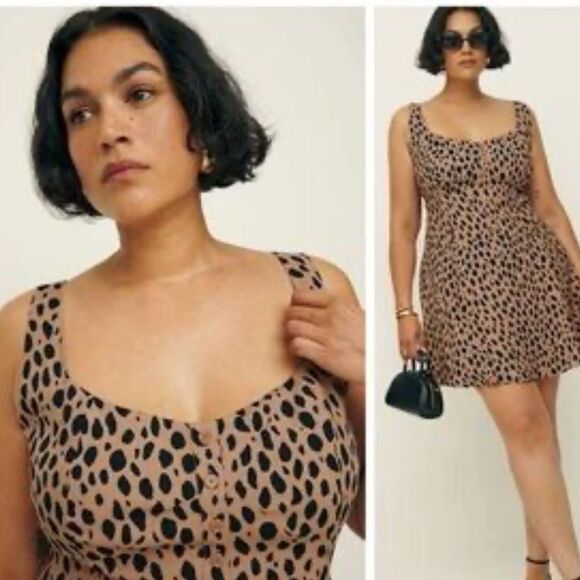 Reformation Valencio Dress Bobcats 2P - Picture 1 of 3